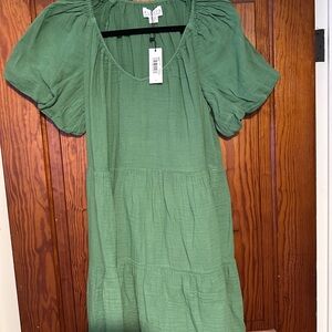 Green HELENA COTTON GAUZE DRESS from Velvet - NWT